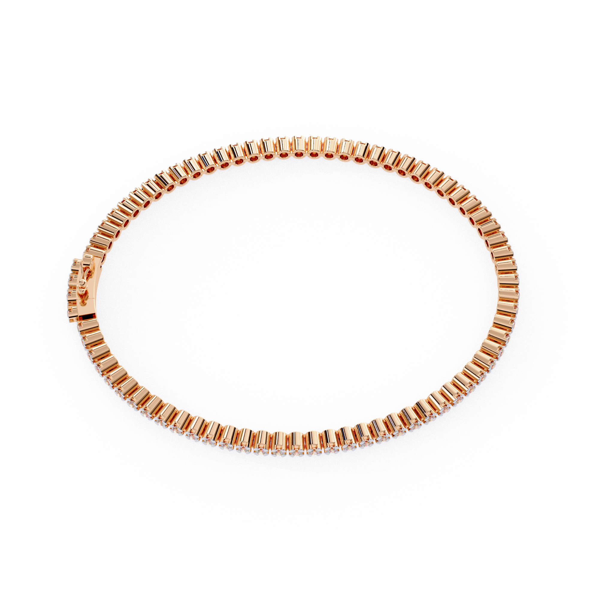 Solitairekart 1.13ct Round Cut Natural Diamond Tennis Bracelet-HI Color. VS-SI Clarity